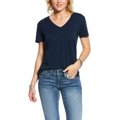 Ariat Organic Cotton - T Shirts Donkerblauw Dames - 39940-251